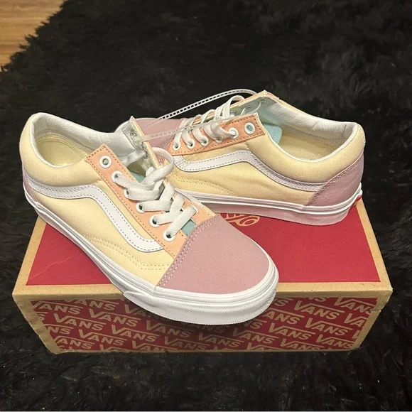 VANS old skool pastel multicolored lace up shoes sneakers women’s 7 new - Picture 7 of 7